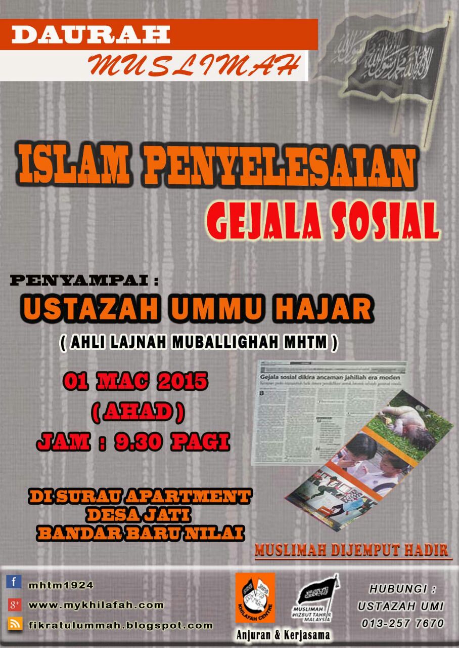 DAURAH MUSLIMAH ISLAM PENYELESAIAN GEJALA  SOSIAL  Hizbut 